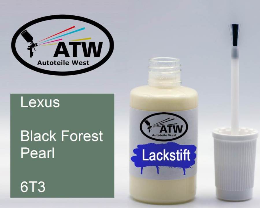 Lexus, Black Forest Pearl, 6T3: 20ml Lackstift, von ATW Autoteile West.